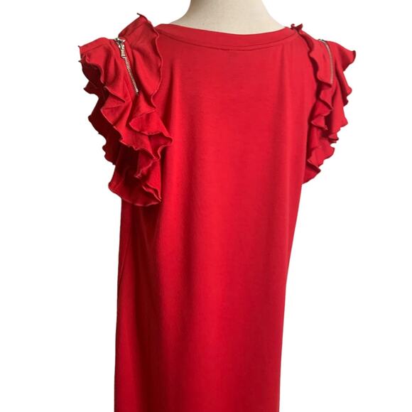Violet Weekend red ruffled sleeves maxi dress size large - Picture 10 of 12